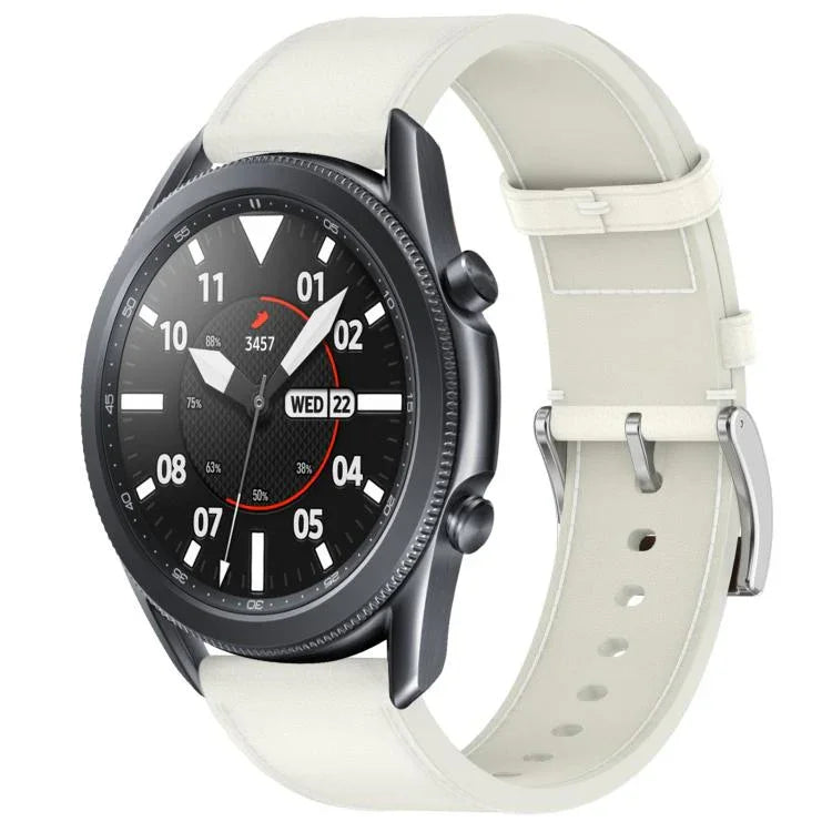プレスボタン22mmレザー時計バンド、Samsung Galaxy Watch3 45mm用
