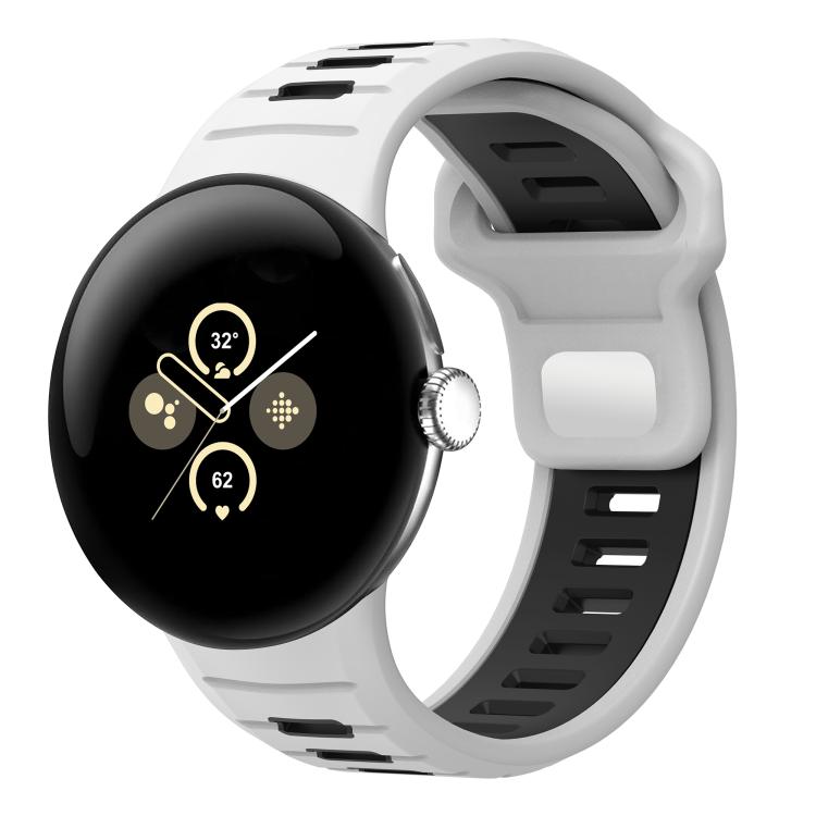 ツーカラーリバースバックルシリコンウォッチバンド、Google Pixel Watch 4 / Watch 3 45mm用