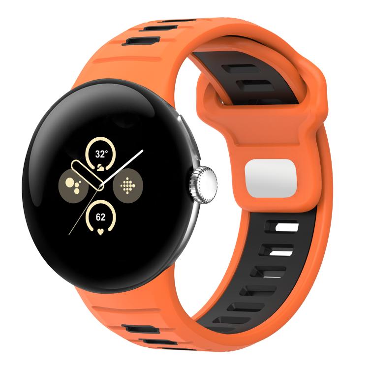 ツーカラーリバースバックルシリコンウォッチバンド、Google Pixel Watch 4 / Watch 3 45mm用