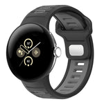 ツーカラーリバースバックルシリコンウォッチバンド、Google Pixel Watch 4 / Watch 3 45mm用