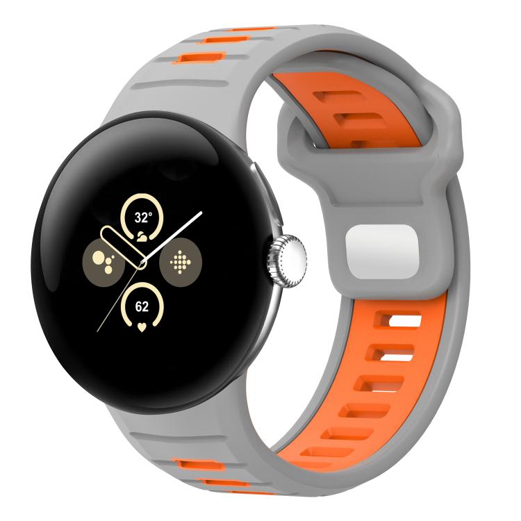 ツーカラーリバースバックルシリコンウォッチバンド、Google Pixel Watch 4 / Watch 3 45mm用