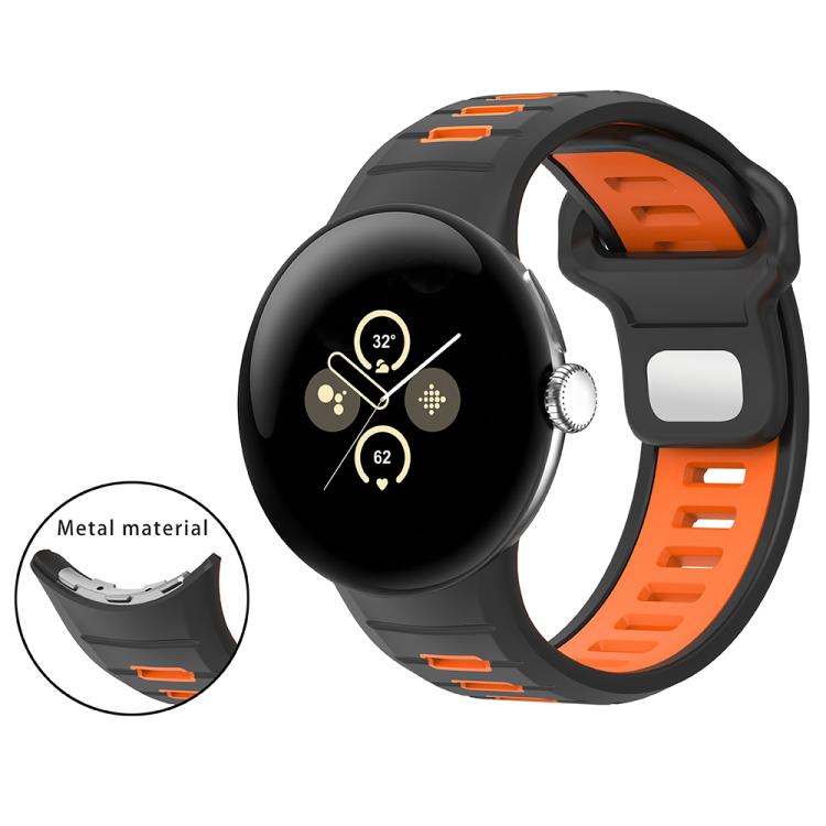 ツーカラーリバースバックルシリコンウォッチバンド、Google Pixel Watch 4 / Watch 3 45mm用