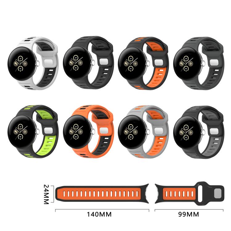 ツーカラーリバースバックルシリコンウォッチバンド、Google Pixel Watch 4 / Watch 3 45mm用