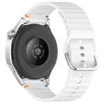 波状模様ステッチ入り22mmシリコン時計バンド、Samsung Galaxy Watch 3 45mm用