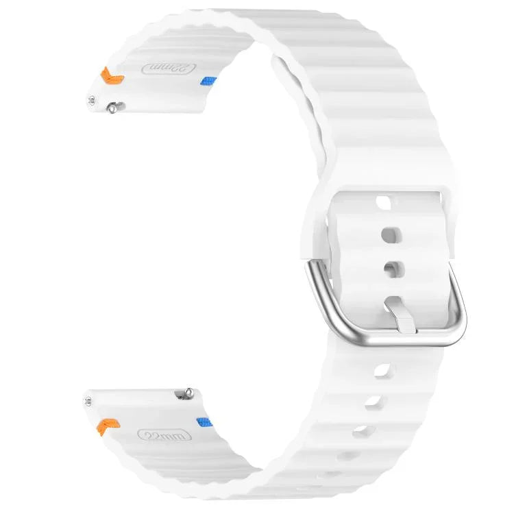 波状模様ステッチ入り22mmシリコン時計バンド、Samsung Galaxy Watch 3 45mm用