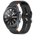 波状模様ステッチ入り22mmシリコン時計バンド、Samsung Galaxy Watch 3 45mm用