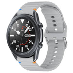 波状模様ステッチ入り22mmシリコン時計バンド、Samsung Galaxy Watch 3 45mm用