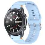 波状模様ステッチ入り22mmシリコン時計バンド、Samsung Galaxy Watch 3 45mm用