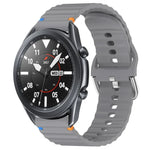 波状模様ステッチ入り22mmシリコン時計バンド、Samsung Galaxy Watch 3 45mm用