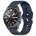 波状模様ステッチ入り22mmシリコン時計バンド、Samsung Galaxy Watch 3 45mm用