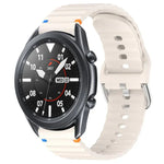 波状模様ステッチ入り22mmシリコン時計バンド、Samsung Galaxy Watch 3 45mm用