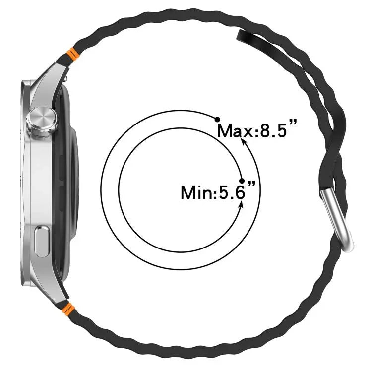 波状模様ステッチ入り22mmシリコン時計バンド、Samsung Galaxy Watch 3 45mm用