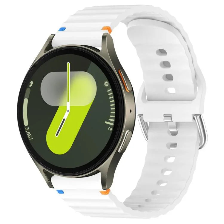 波状模様ステッチ入り20mmシリコン時計バンド、Samsung Galaxy Watch 7 40 / 44mm用