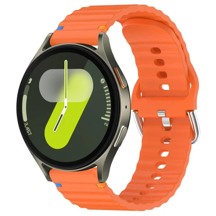 波状模様ステッチ入り20mmシリコン時計バンド、Samsung Galaxy Watch 7 40 / 44mm用