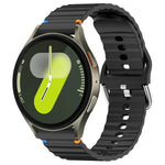 波状模様ステッチ入り20mmシリコン時計バンド、Samsung Galaxy Watch 7 40 / 44mm用