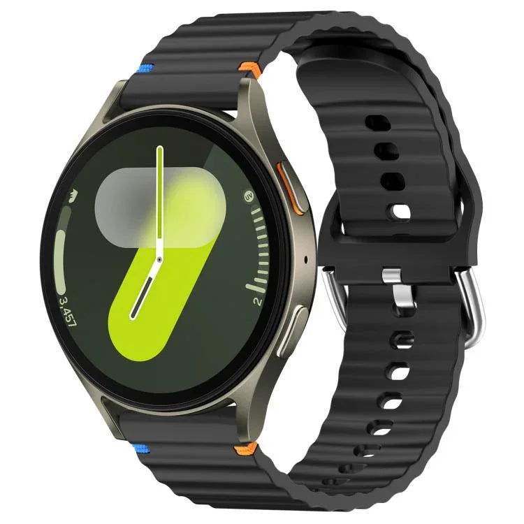 波状模様ステッチ入り20mmシリコン時計バンド、Samsung Galaxy Watch 7 40 / 44mm用