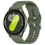 波状模様ステッチ入り20mmシリコン時計バンド、Samsung Galaxy Watch 7 40 / 44mm用