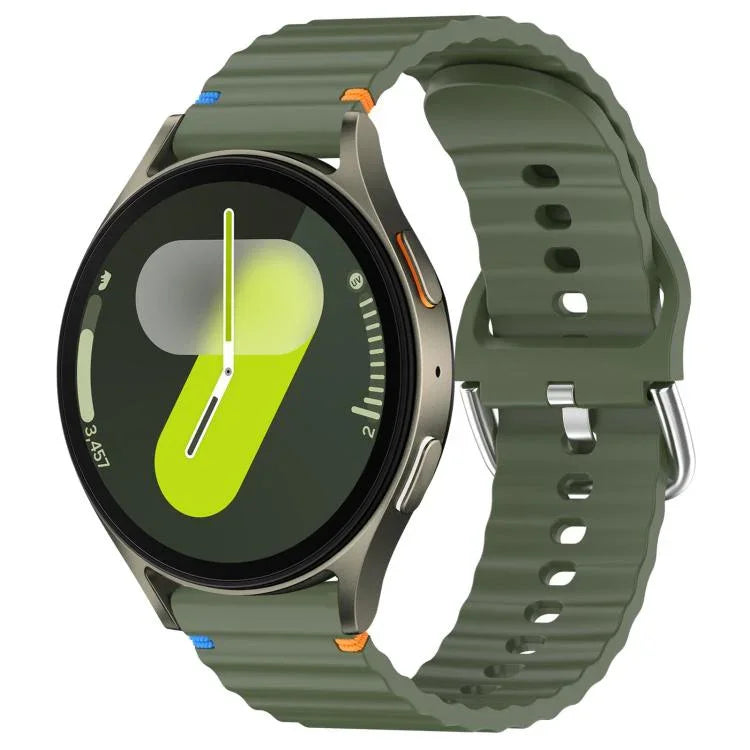 波状模様ステッチ入り20mmシリコン時計バンド、Samsung Galaxy Watch 7 40 / 44mm用