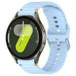 波状模様ステッチ入り20mmシリコン時計バンド、Samsung Galaxy Watch 7 40 / 44mm用
