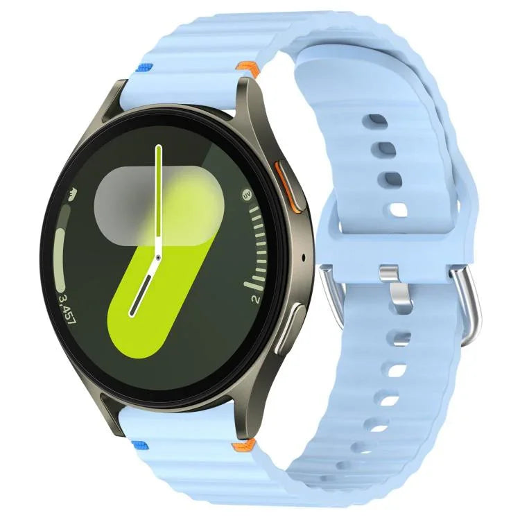 波状模様ステッチ入り20mmシリコン時計バンド、Samsung Galaxy Watch 7 40 / 44mm用