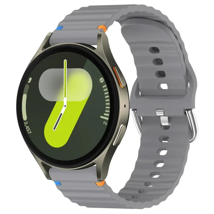 波状模様ステッチ入り20mmシリコン時計バンド、Samsung Galaxy Watch 7 40 / 44mm用