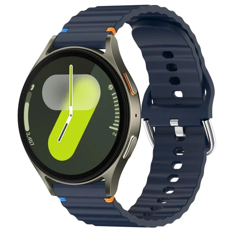 波状模様ステッチ入り20mmシリコン時計バンド、Samsung Galaxy Watch 7 40 / 44mm用