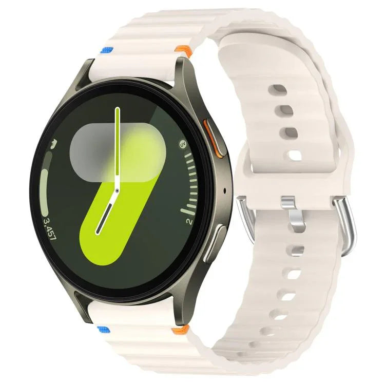 波状模様ステッチ入り20mmシリコン時計バンド、Samsung Galaxy Watch 7 40 / 44mm用