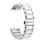 バタフライバックルセラミックホワイトメタル時計バンド、Samsung Galaxy Fit 3用