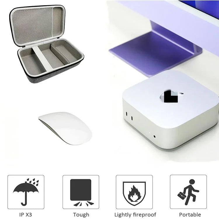 Apple Mac Mini M4 2024用 収納ケース ポータブル耐衝撃ハードケースバッグ、ハンドバッグ