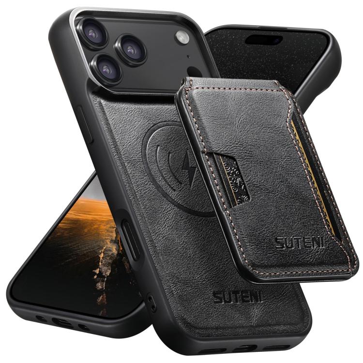 Suteni M3 カードバッグ MagSafe 牛革テクスチャーレザー スマホケース、iPhone 17 Pro Max 用、iPhone 17 Pro 用、iPhone 17 用、iPhone Air 用、iPhone 16 Pro Max 用、iPhone 16 Pro 用、iPhone 16 Plus 用、iPhone 16 用、iPhone 15 Pro Max 用、iPhone 15 Pro 用