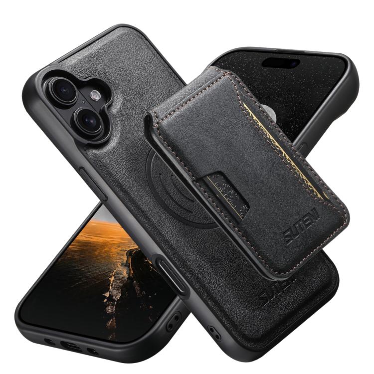 Suteni M3 カードバッグ MagSafe 牛革テクスチャーレザー スマホケース、iPhone 17 Pro Max 用、iPhone 17 Pro 用、iPhone 17 用、iPhone Air 用、iPhone 16 Pro Max 用、iPhone 16 Pro 用、iPhone 16 Plus 用、iPhone 16 用、iPhone 15 Pro Max 用、iPhone 15 Pro 用