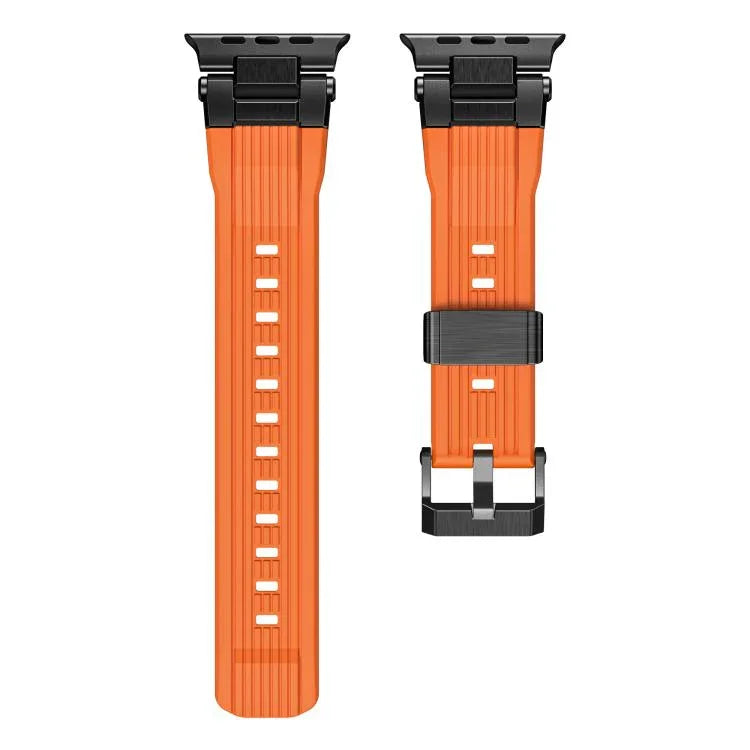 ステンレススチールコネクタ縦目TPUウォッチバンド、Apple Watch 46mm / 49mm / 45mm / 44mm用