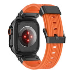 ステンレススチールコネクタ縦目TPUウォッチバンド、Apple Watch 46mm / 49mm / 45mm / 44mm用