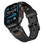 ステンレススチールコネクタ縦目TPUウォッチバンド、Apple Watch 46mm / 49mm / 45mm / 44mm用