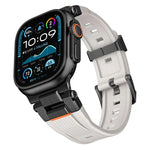 ステンレススチールコネクタ縦目TPUウォッチバンド、Apple Watch 46mm / 49mm / 45mm / 44mm用