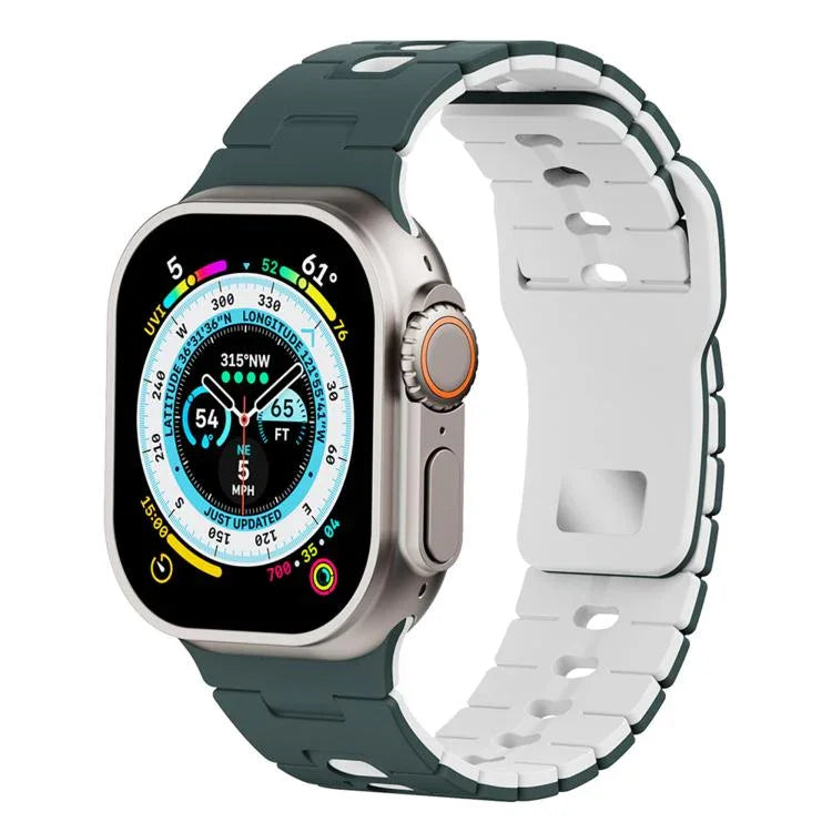 ツートーン シリコンウォッチバンド Apple Watch 46mm / 49mm / 45mm / 44mm用、Apple Watch 42mm / 41mm / 40mm / 38mm用