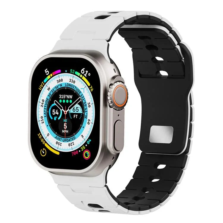 ツートーン シリコンウォッチバンド Apple Watch 46mm / 49mm / 45mm / 44mm用、Apple Watch 42mm / 41mm / 40mm / 38mm用