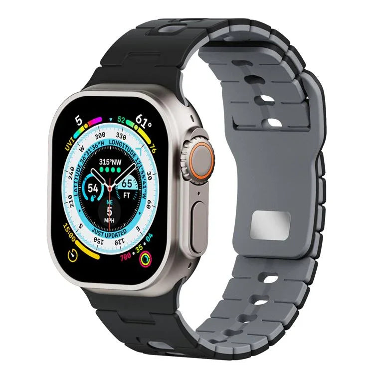 ツートーン シリコンウォッチバンド Apple Watch 46mm / 49mm / 45mm / 44mm用、Apple Watch 42mm / 41mm / 40mm / 38mm用