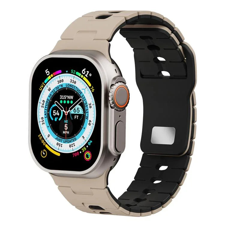 ツートーン シリコンウォッチバンド Apple Watch 46mm / 49mm / 45mm / 44mm用、Apple Watch 42mm / 41mm / 40mm / 38mm用