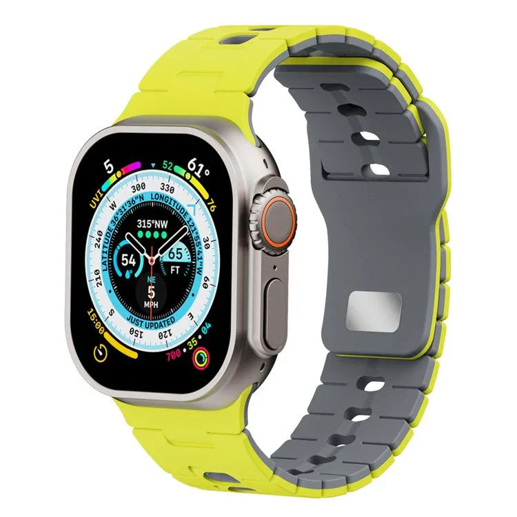 ツートーン シリコンウォッチバンド Apple Watch 46mm / 49mm / 45mm / 44mm用、Apple Watch 42mm / 41mm / 40mm / 38mm用