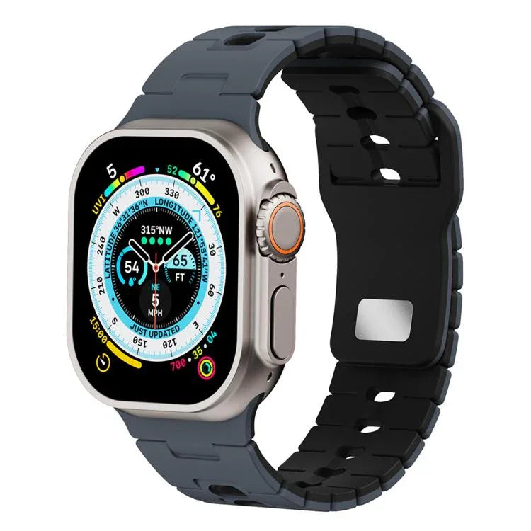 ツートーン シリコンウォッチバンド Apple Watch 46mm / 49mm / 45mm / 44mm用、Apple Watch 42mm / 41mm / 40mm / 38mm用