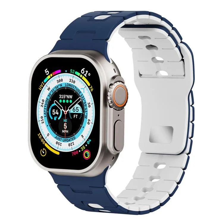 ツートーン シリコンウォッチバンド Apple Watch 46mm / 49mm / 45mm / 44mm用、Apple Watch 42mm / 41mm / 40mm / 38mm用
