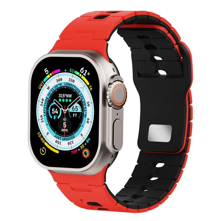 ツートーン シリコンウォッチバンド Apple Watch 46mm / 49mm / 45mm / 44mm用、Apple Watch 42mm / 41mm / 40mm / 38mm用