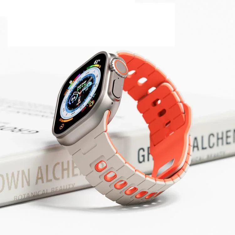 ツートーン シリコンウォッチバンド Apple Watch 46mm / 49mm / 45mm / 44mm用、Apple Watch 42mm / 41mm / 40mm / 38mm用