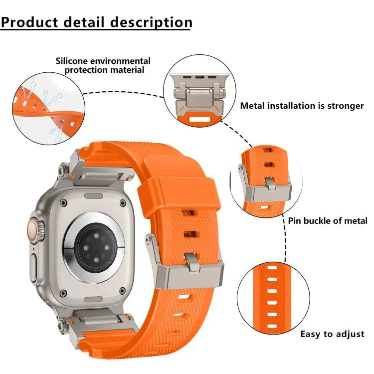 Kalebol アウトドアエクスプローラー メタルコネクター TPUウォッチバンド、Apple Watch 46mm / 49mm / 45mm / 44mm対応
