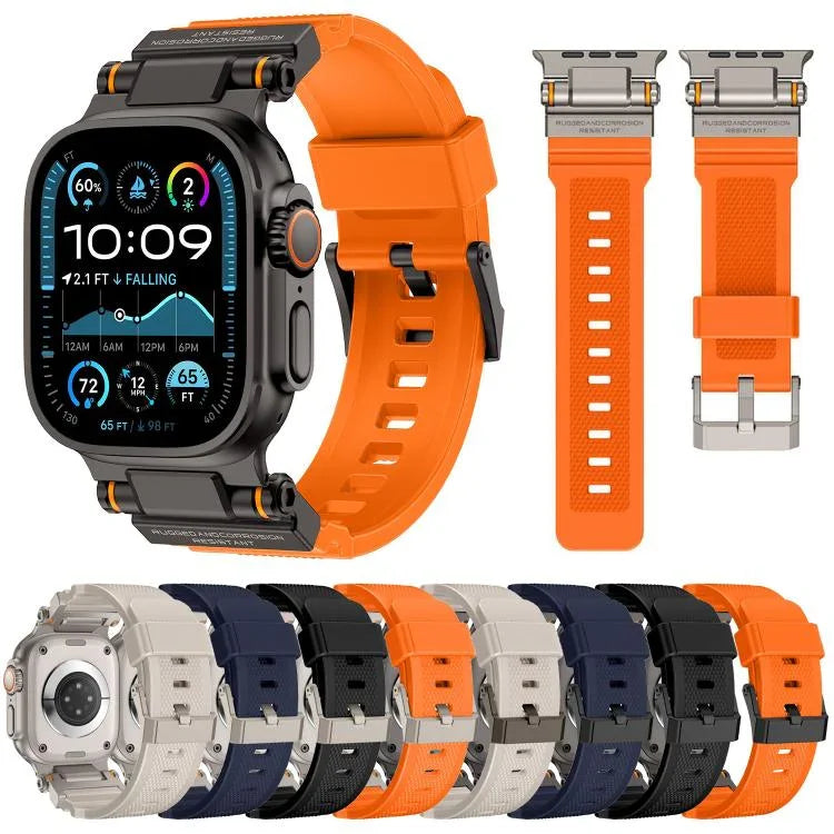 Kalebol アウトドアエクスプローラー メタルコネクター TPUウォッチバンド、Apple Watch 46mm / 49mm / 45mm / 44mm対応