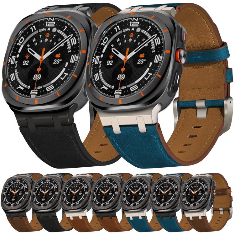 クレイジーホースレザー時計バンド、Samsung Galaxy Watch Ultra 47mm / Ultra 2025用