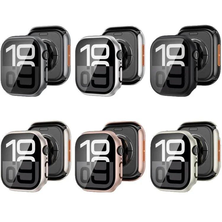 強化フィルム一体型PCウォッチ保護ケース、Apple Watch Series 6 / 5 / 4 & SE 44mm用、Apple Watch Series 6 / 5 / 4 & SE 40mm用、Apple Watch Series 11 / 10 46mm用、Apple Watch Series 11 / 10 42mm用、Apple Watch Series 9 / 8 / 7 45mm用