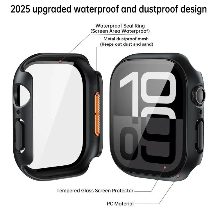 強化フィルム一体型PCウォッチ保護ケース、Apple Watch Series 6 / 5 / 4 & SE 44mm用、Apple Watch Series 6 / 5 / 4 & SE 40mm用、Apple Watch Series 11 / 10 46mm用、Apple Watch Series 11 / 10 42mm用、Apple Watch Series 9 / 8 / 7 45mm用