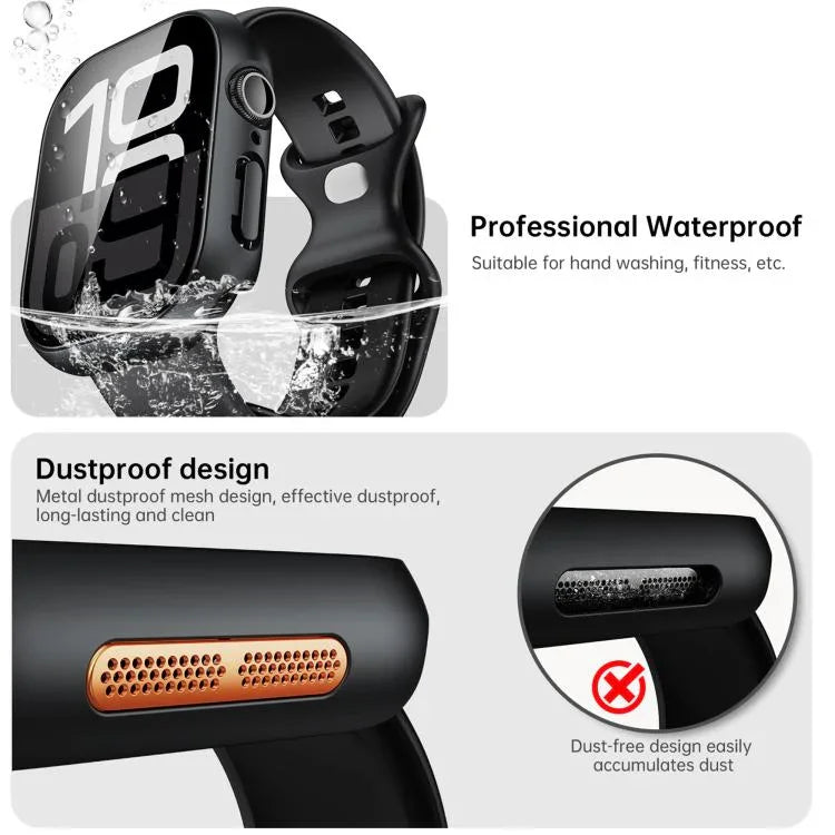 強化フィルム一体型PCウォッチ保護ケース、Apple Watch Series 6 / 5 / 4 & SE 44mm用、Apple Watch Series 6 / 5 / 4 & SE 40mm用、Apple Watch Series 11 / 10 46mm用、Apple Watch Series 11 / 10 42mm用、Apple Watch Series 9 / 8 / 7 45mm用
